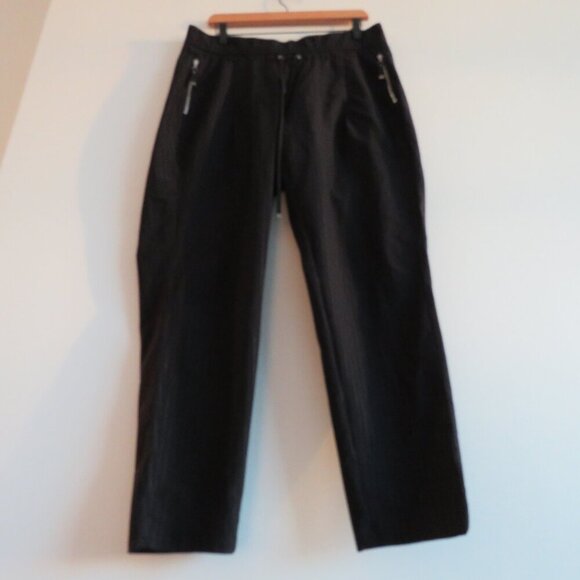 RAFFAELLO ROSSI Candy Pants in Black Pinstripe Travel Lounge Athleisure Sz 14 - Picture 9 of 14